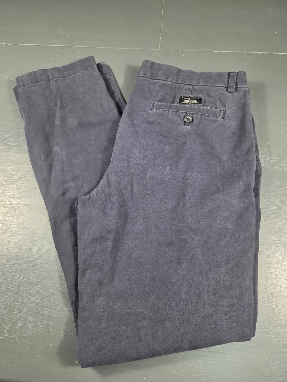 Banana Republic Aiden Chino Pants Men's 36x36 Navy Slim Straight Stretch Casual